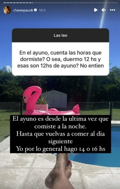 Paula Chaves contó su plan alimenticio