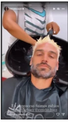 El marido de Mery del Cerro se tiño por el mundial