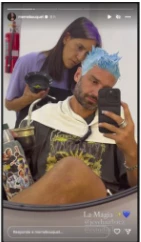 El marido de Mery del Cerro se tiño por el mundial