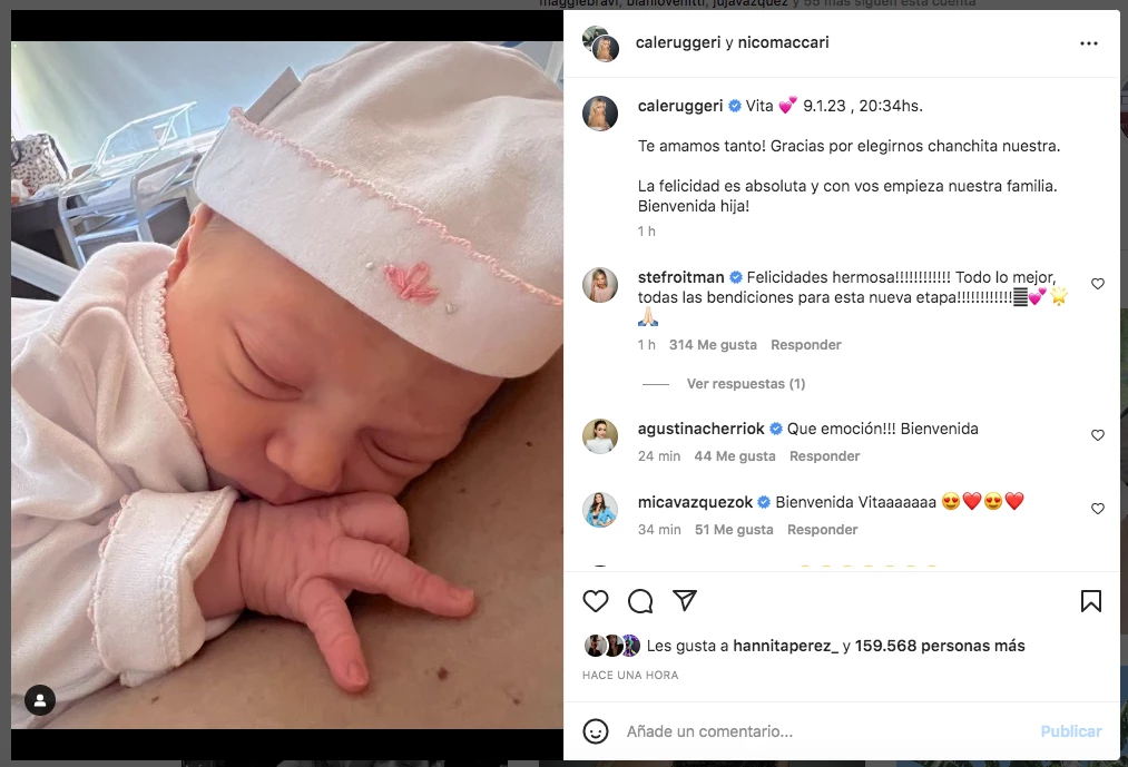 La primera foto de la hija de Cande Ruggeri