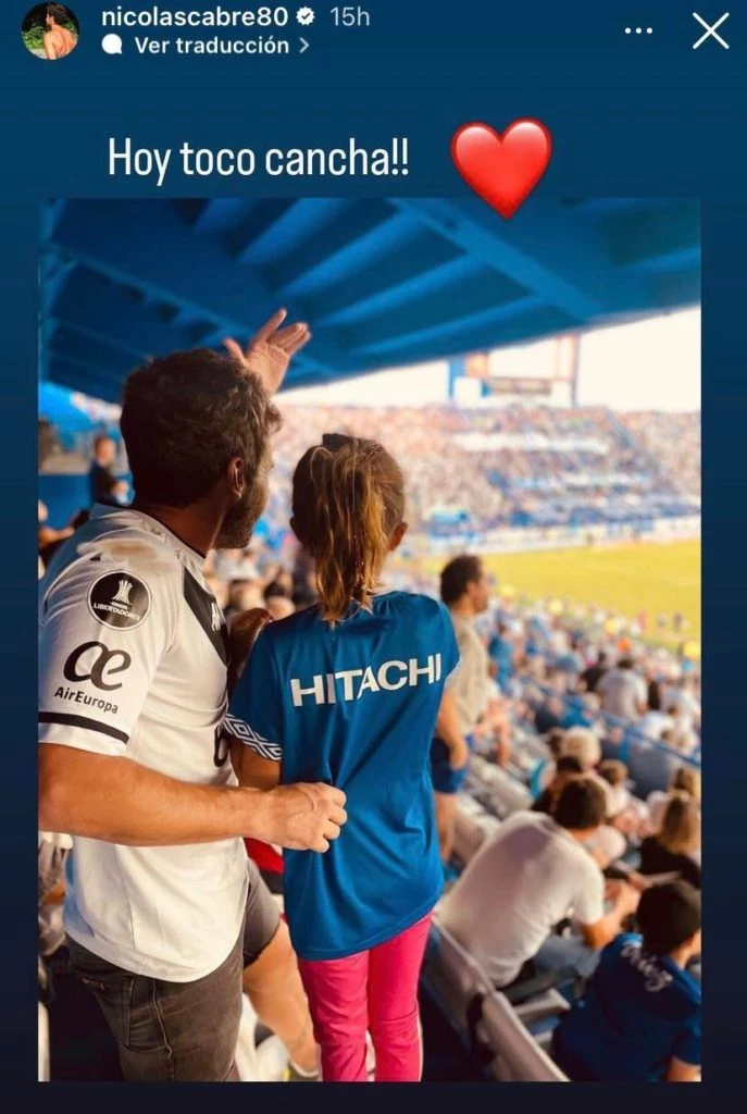 Cabré fue con su hija al estadio de Velez