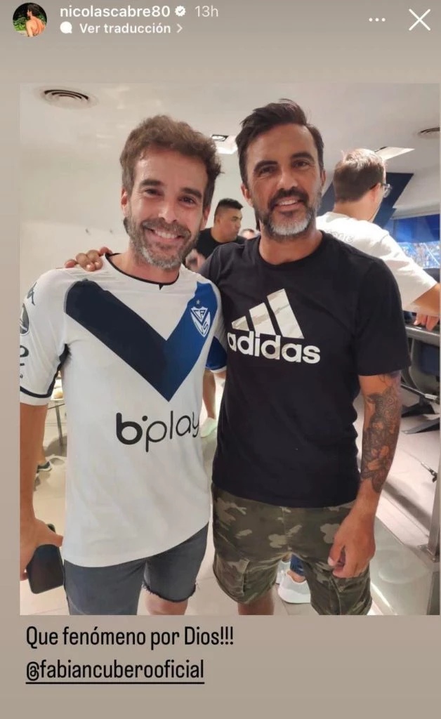 Cabré fue con su hija al estadio de Velez