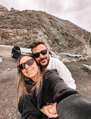 Las vacaciones de Diego Leuco en USA junto a su novia.