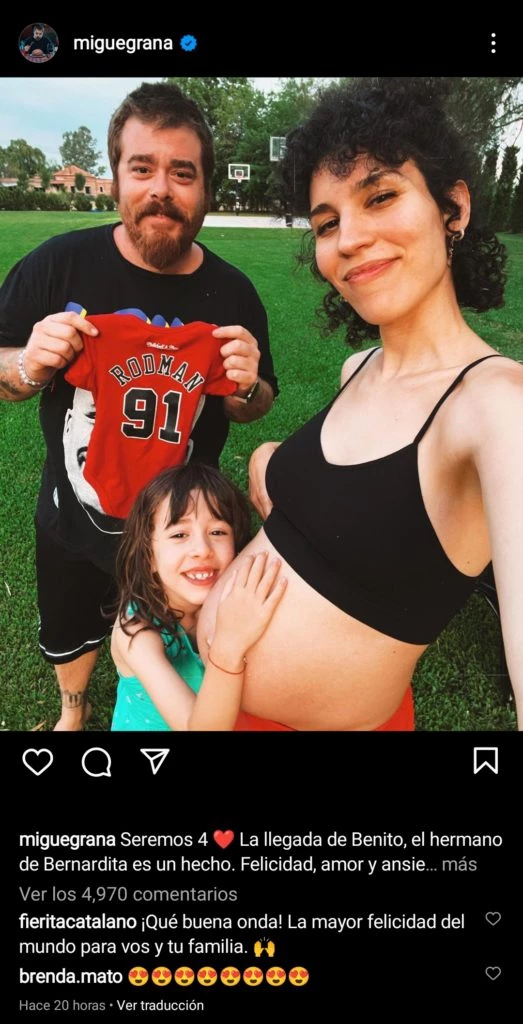 Migue Granados será papá otra vez