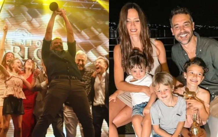 La emoción de Pedro Alfonso y su familia al ganar el premio Carlos.