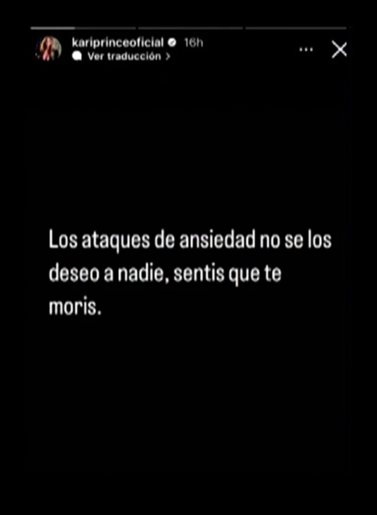 Karina con problema de salud