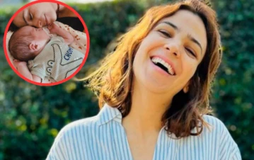 ¡Qué hermoso! Agustina Cherri mostró la carita de su bebé Bono por primera vez