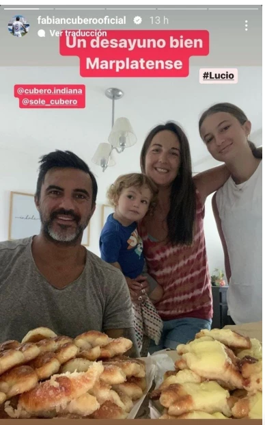 Cubero exhibió como come con su hija mayor