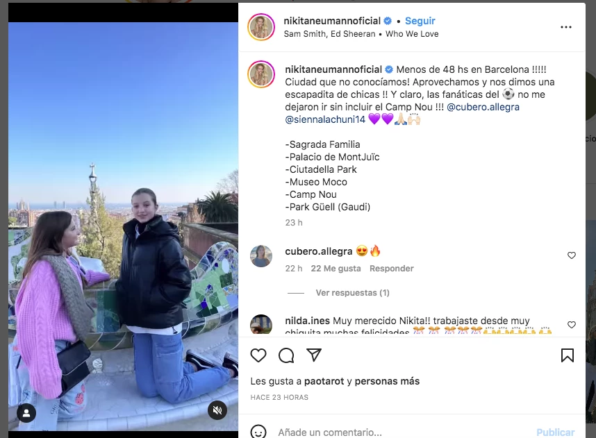 Nicole Neumann se mostró en Europa