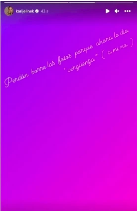 Karina Jelinek expilcó por qué eliminó la foto