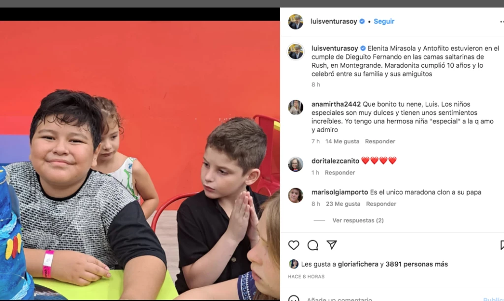 Luis Ventura mostró a su hijo con Dieguito Fernando