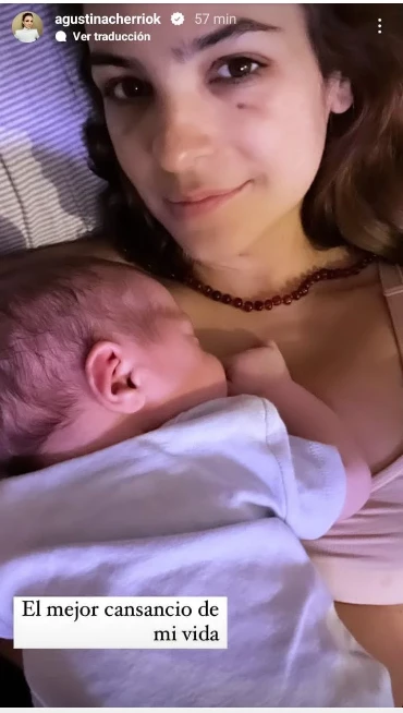 Agustina Cherri mostró el mes de su bebe