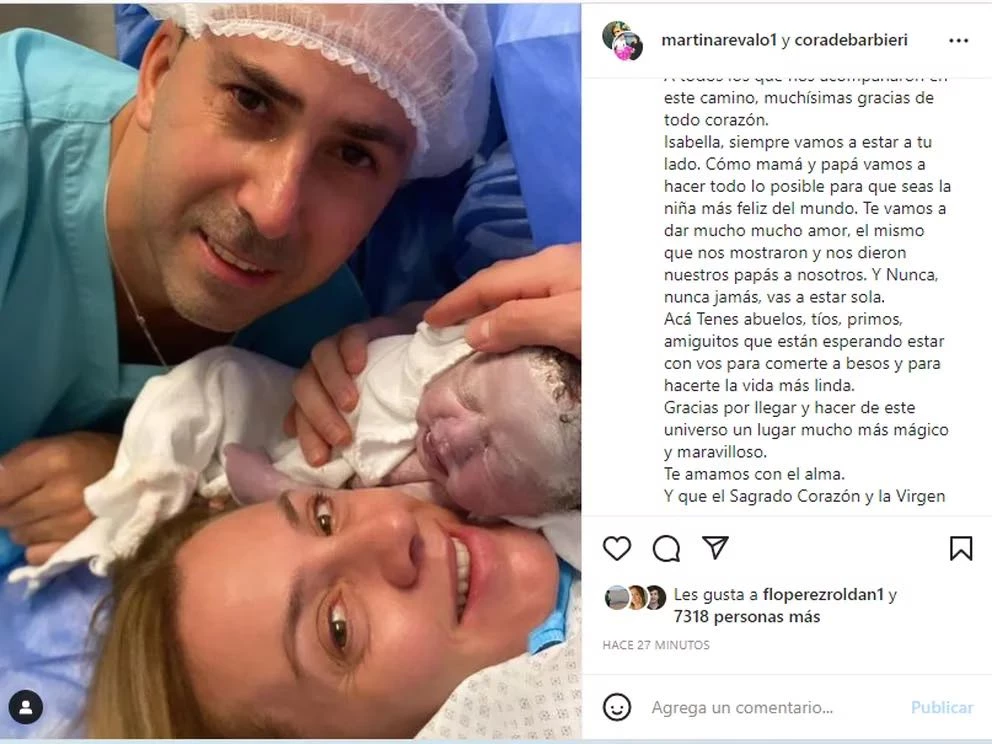 Cora Debarbieri se convirtió en mamá