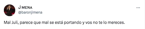Jimena Barón cree que el novio de Julieta fue infiel