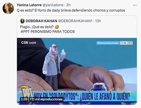 Yanina Latorre trató de "forro" a Dady Brieva