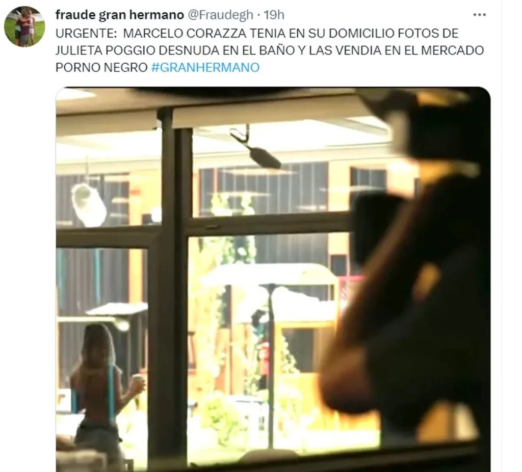 Marcelo Corazza tenía en su domicilio fotos de Julieta Poggio desnuda en el baño (de Gran Hermano) y las vendía en el mercado porno negro".