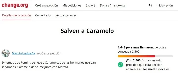 Juntan firmas para evitar que Romina se lleve al perro Caramelo tras Gran Hermano