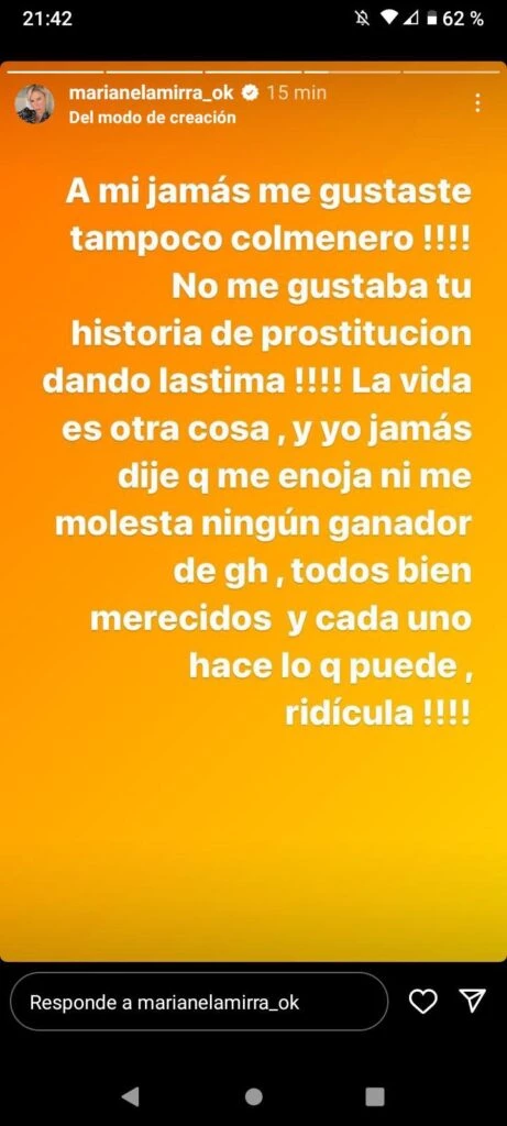 Marianela Mirra contra Viviana Colmenero