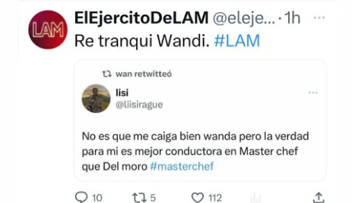 El posteo de Wanda Nara sobre Del Moro