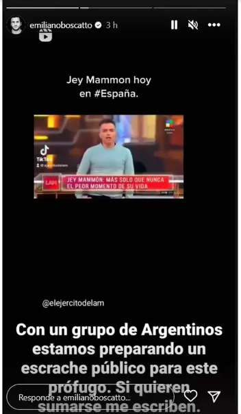 Emiliano Boscatto organiza un escrache contra Jey Mammón