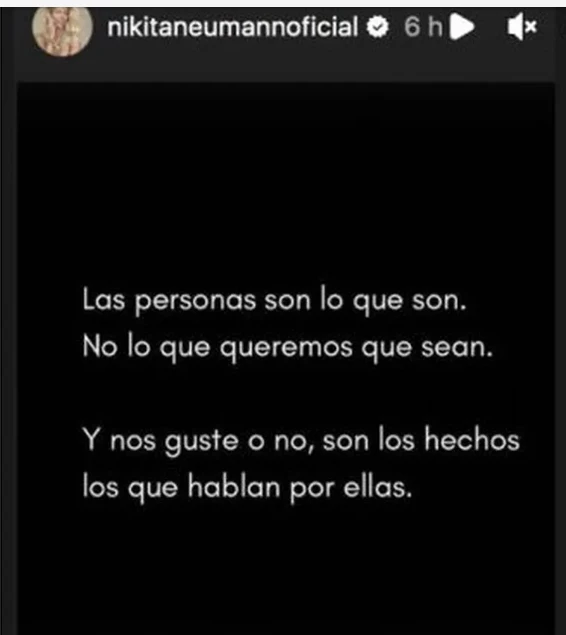 El mensaje de Nicole Neumann para Cubero