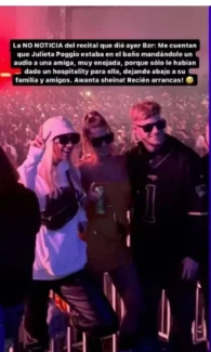 Julieta de Gran Hermano enojada en el show de Bizarrap