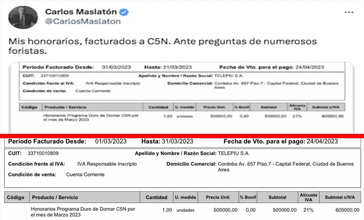 CARLOS MASLATON COBRA 605.000 PESOS POR MES POR HABLAR DOS HORAS DIA EN LA TELE. ¿NADA MAL, NO?