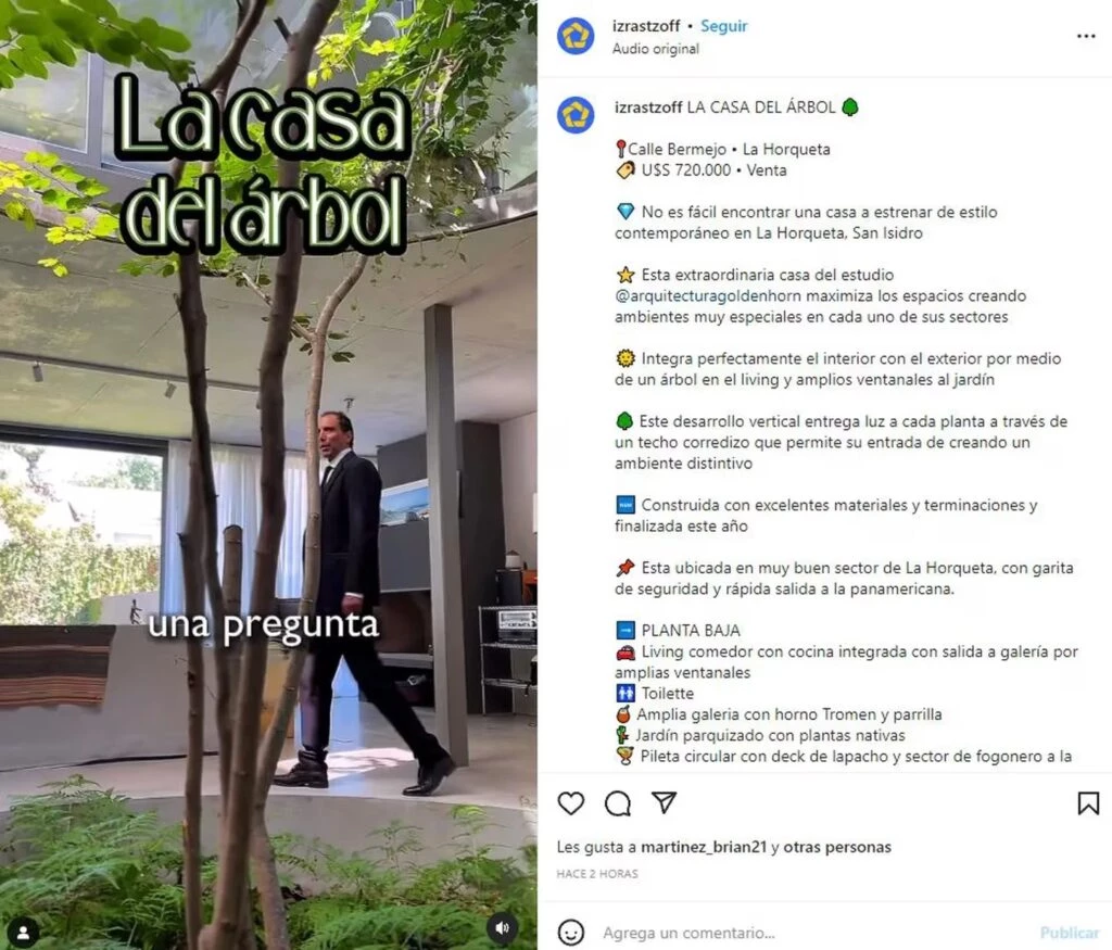 Juana Viale puso en venta la casa del árbol