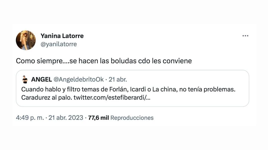 Yanina Latorre le contestó a Zaira Nara