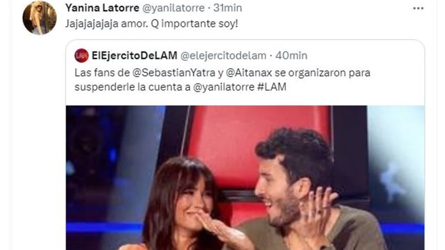 Yanina Latorre recuperó su Twitter
