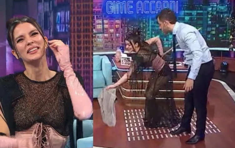 Accardi se puso a pasar el trapo del piso en vivo