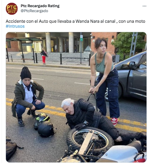 La foto del accidente en el que estuvo Wanda Nara