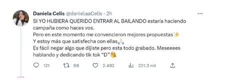 La respuesta de Daniela contra Coti