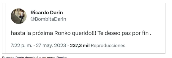 La despedida de Darín de su perro
