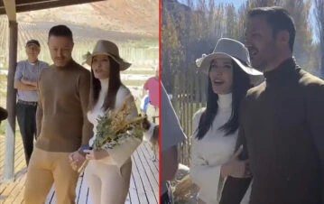 Las fotos de la ceremonia de compromiso de Cristina Pérez y su novio en Mendoza