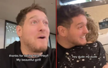 El tierno video del reencuentro de Michael Bublé con sus hijos y con Luisana Lopilato después de un mes de gira