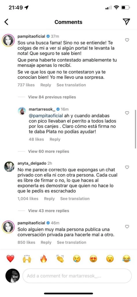 MAR CHICANEO A PAMPITA Y LA MODELO LA TRATO DE MALA PERSONA.