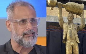 Jorge Rial vio la estatua del Muñeco Gallardo y les hizo un pedido a los dirigentes de River