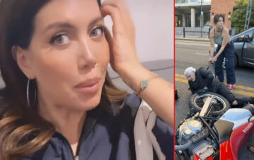 Las fotos del tremendo choque de Wanda Nara a un motociclista 
