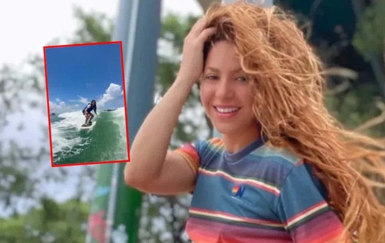 Shakira la rompió surfeando en Miami.
