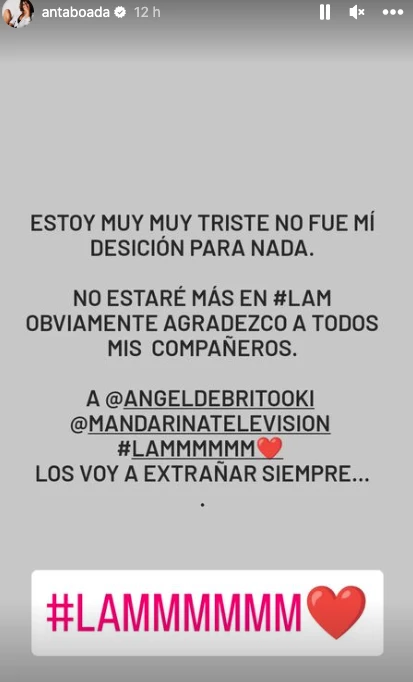 Andrea Taboada fue despedida de LAM