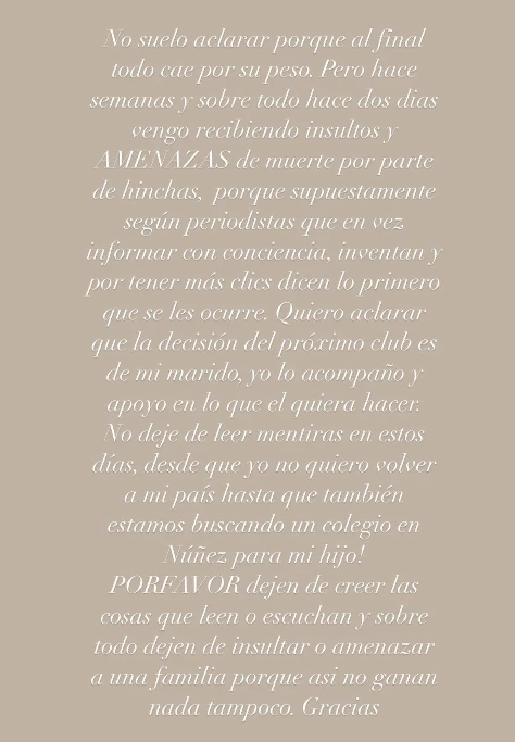 La denuncia de la esposa de Manuel Lanzini