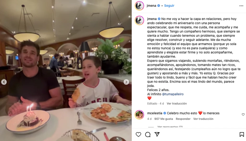 El posteo de Jimena Barón