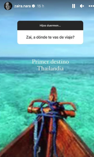 Zaira Nara se va a Tailandia