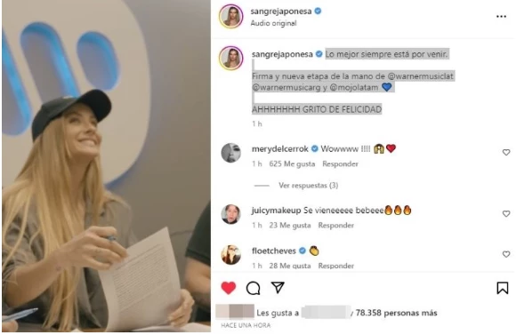 La China Suárez también anunció su firma de contrato