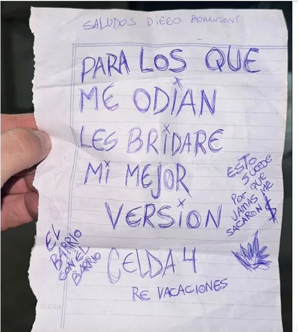 Los mensajes de L-Gante desde la cárcel