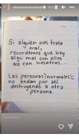 La indirecta de Nicole contra Cubero