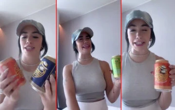 El show de caras de Lali Espósito al probar mate frío en lata en Suiza