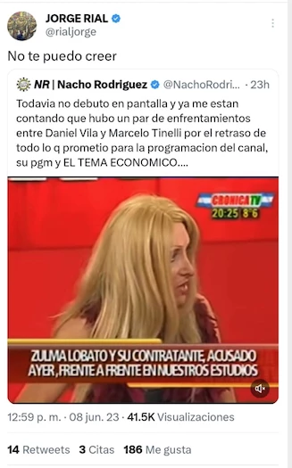 RIAL NO CRITICA A MORENA, PERO EMPEZO A PEGARLE A AMERICA, EL CANAL QUE MAS AIRE LE DA A SU HIJA.