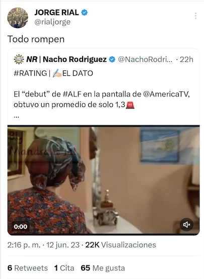 JORGE RIAL APUNTO FUERTE CONTRA AMERICA, EL CANAL QUE LE DA MICROFONO A MORE PARA "MATARLO". ESCRIBE TODO CON "DOBLE SENTIDO" PARA PAMELA Y DANIEL VILA.